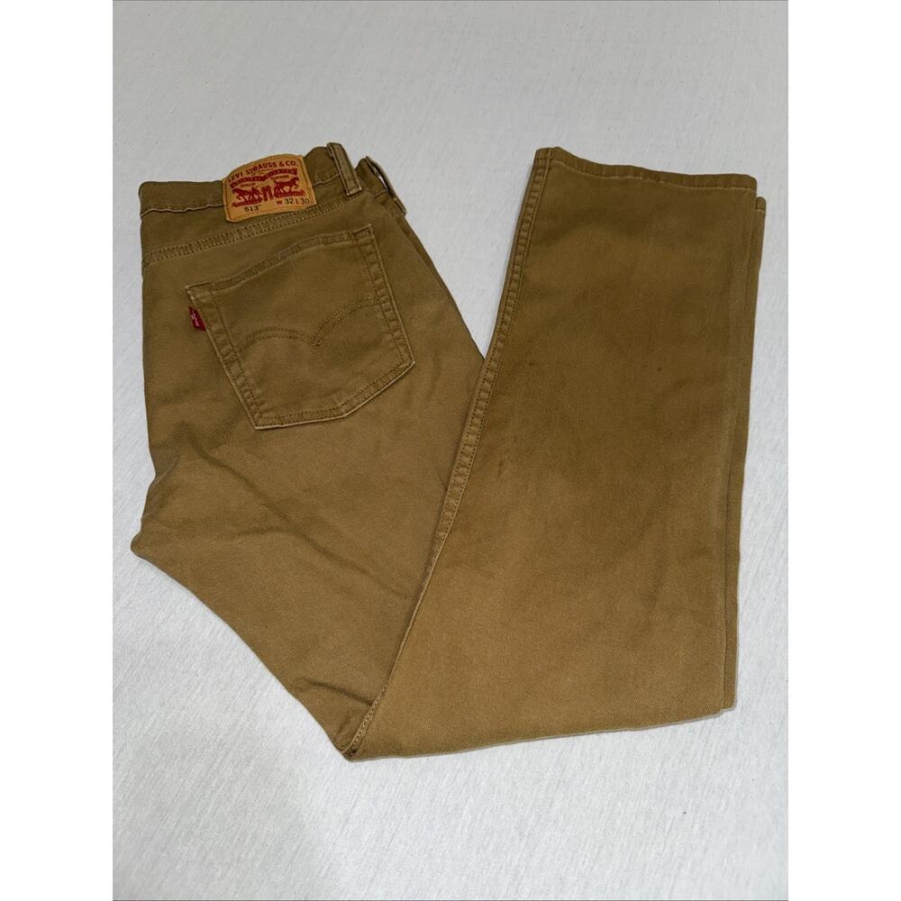 Levis 513 Jeans Mens 32x30 Brown Slim Straight Denim Stretch Pants Casual EUC